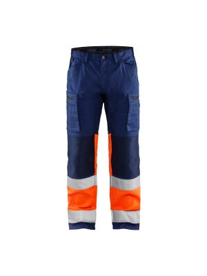 High Vis Trouser With Stretch 1551 Marineblauw/Oranje - Blåkläder High Vis Trouser With Stretch 1551 Marineblauw/Oranje - Blåkläder