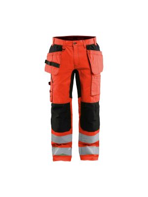 High Vis Trousers With Stretch 1552 High Vis Rood/Zwart - Blåkläder