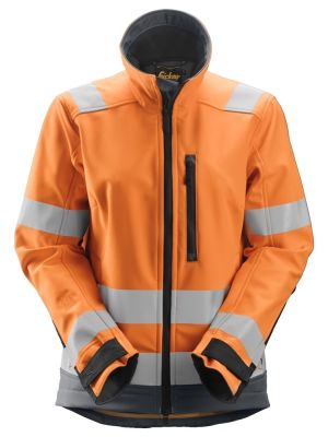 Snickers 1237 AllroundWork, Women's High-Vis Softshell Jacket, Class 2/3 - High Vis Orange