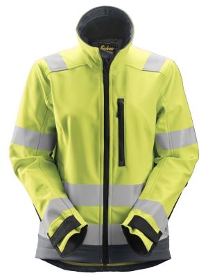 Snickers 1237 AllroundWork, Women's High-Vis Softshell Jacket, Class 2/3 - High Vis Yellow