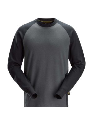 2840 Work Sweater Two-Tone Snickers 71workx Steel Grey Black 5804 front 2840 Work Sweater Two-Tone Snickers 71workx Steel Grey Black 5804 front