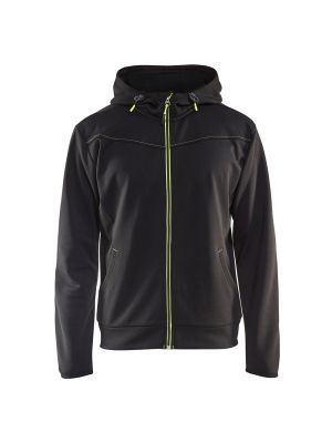 Blåkläder 3363-2526 Hoodie With Zipper - Black/High Vis Yellow