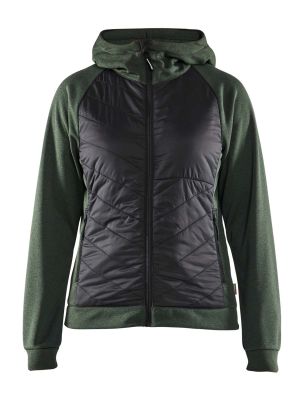 3464-2533 Women's Work Vest Hybrid Blåkläder Autumn Green Black 4199 71workx Front 3464-2533 Women's Work Vest Hybrid Blåkläder Autumn Green Black 4199 71workx Front