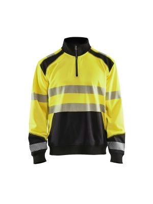 High Vis Sweatshirt With Half Zip 3556 High Vis Geel/Zwart - Blåkläder