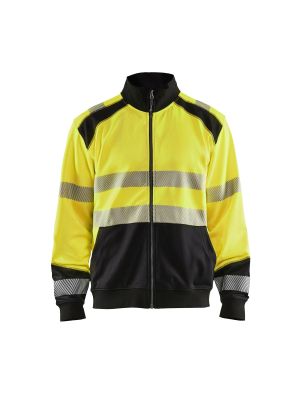 High Vis Sweatshirt With Full Zip 3558 High Vis Geel/Zwart - Blåkläder