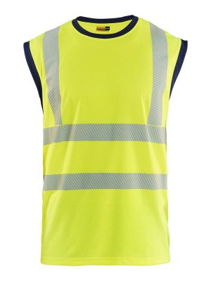 Blåkläder Work Tank Top High Vis 3575 High Vis Yellow Navy 3389 71workx Front