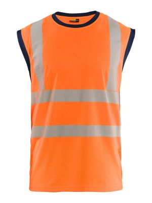 Blåkläder Work Tank Top High Vis 3575 High Vis Orange Navy 5389 71workx Front