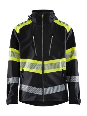4494-2513 High Vis Work Jacket Softshell 9933 Black/Yellow Blåkläder 71Workx Front