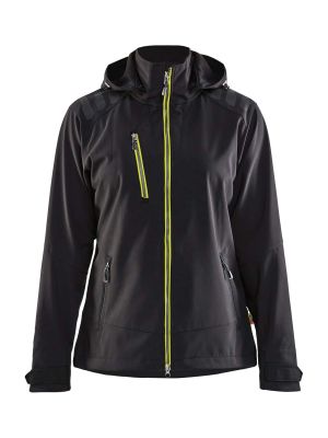 4719-2513 Women's Work Jacket Softshell - 9933 Black/Vis Yellow - Blåkläder - front 4719-2513 Women's Work Jacket Softshell - 9933 Black/Vis Yellow - Blåkläder - front