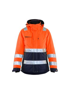 Ladies High Vis Winter Jacket 4872 High Vis Oranje/Marineblauw - Blåkläder