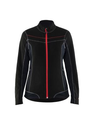 Ladies Micro Fleece Jacket 4924 Zwart/Rood - Blåkläder Ladies Micro Fleece Jacket 4924 Zwart/Rood - Blåkläder
