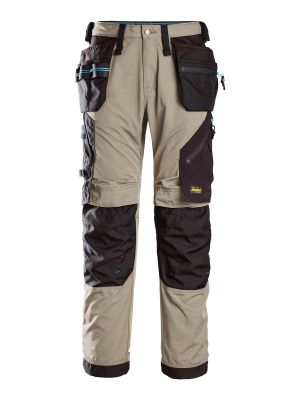 6210 Work Trouser Holster Pockets Stretch Litework Khaki Black 2004 Snickers 71workx front