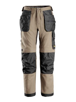 6224 Work Trouser Holster Pockets Canvas AllroundWork Khaki 2004 Snickers 71workx front