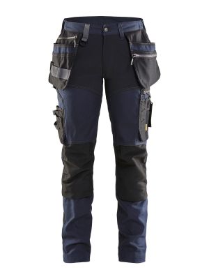 7115-1343 Dames Werkbroek Stretch - Blåkläder - blauw - voorkant 