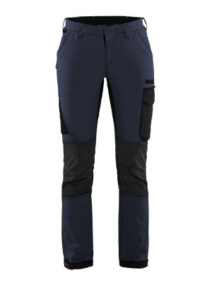 7122-1645 Women's Service Work Trousers 4-way Stretch - Blåkläder - dark navy black - front