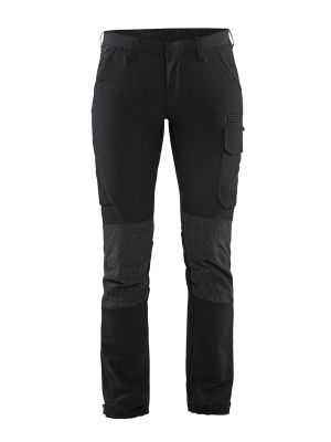 7122-1645 Women's Service Work Trousers 4-way Stretch - Blåkläder - black - front 