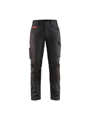 Ladies Service Trousers With Stretch 7195 Zwart/Rood - Blåkläder Ladies Service Trousers With Stretch 7195 Zwart/Rood - Blåkläder