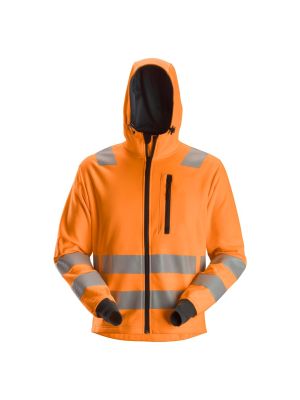 Snickers 8039 AllroundWork, High-Vis Hoodie Zipper, Class 2/3 - High Vis Orange