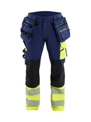 Blåkläder 1145 High Vis Work Trouser ToolRig 4-Way Stretch 11451648 Navy High Vis Yellow 8933 71workx Front