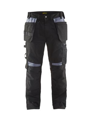 9994 Black/Grey: Blåkläder 1555 Work Trousers Holster Pockets 15551860 9994 Black/Grey Front