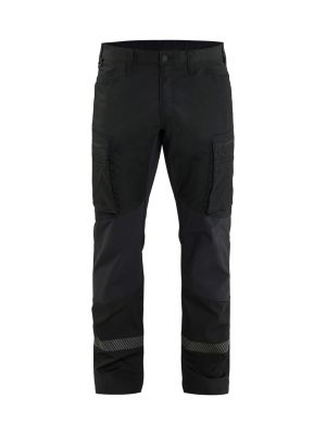 Blåkläder Service 2-Way Stretch Work Trousers 1452 9900 Black 71workx Front