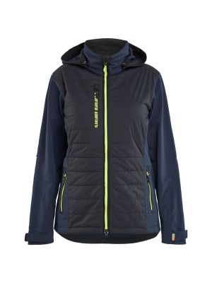 Blåkläder Work Jacket Hybrid Women 473325138633 Dark Navy Blue High Vis Yellow 71workx front Blåkläder Work Jacket Hybrid Women 473325138633 Dark Navy Blue High Vis Yellow 71workx front