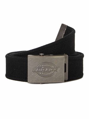 Canvas Work Belt Black - Dickies - Front Canvas Work Belt Black - Dickies - Front