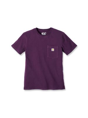 Carhartt 103067 Women's Pocket T-Shirt Eggplant V65 S 71workx Front