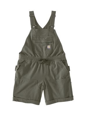 Carhartt 107398 Women Short Overall Ripstop Dusty Olive DOV 71workx Front