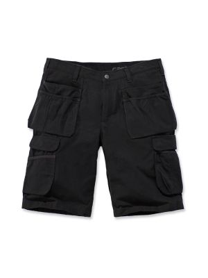 Carhartt Work Shorts 12 Steel Ripstop Cargo 104201 Rugged Flex 71workx BLK Black front Carhartt Work Shorts 12 Steel Ripstop Cargo 104201 Rugged Flex 71workx BLK Black front