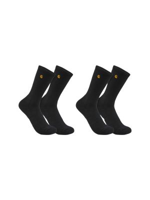 Carhartt SC2252M Work Socks Force MW Crew 2-pack Black 001 71workx Front