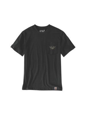 Carhartt Work T-Shirt Eagle Print 107777 N04 Black 71workx Front