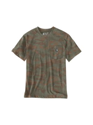 Carhartt Work T-Shirt Camo Pocket 107298 GP5 Army Green Camo 71workx Front