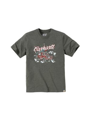 Carhartt Work T-Shirt Relaxed Graphic Print 107806 G73 Basil Heather 71workx Front