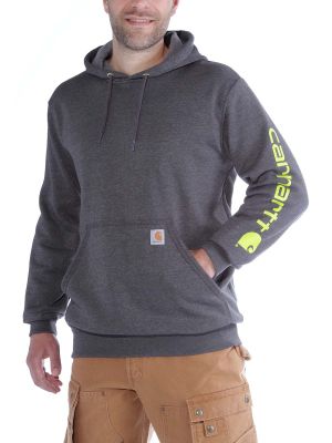 Carhartt K288 Midweight Sleeve Logo Hooded Sweatshirt - Carbon Heather