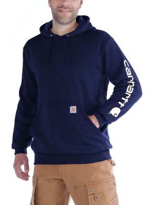 Carhartt K288 Midweight Sleeve Logo Hooded Sweatshirt - New Navy