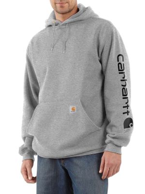 Carhartt K288 Midweight Sleeve Logo Hooded Sweatshirt - Heather grey / Black