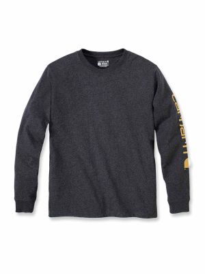 EK231 Werk T-shirt Logo Lange Mouw Carhartt Carbon Heather CRH 71workx voor