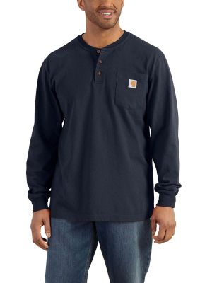 Carhartt K128 Pocket Henley T-shirt Long Sleeves  Navy - M