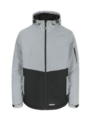Herock Fluxus Work Jacket Wind & Waterproof Reflective 23MJC2402RG Grey Black 71workx front Herock Fluxus Work Jacket Wind & Waterproof Reflective 23MJC2402RG Grey Black 71workx front