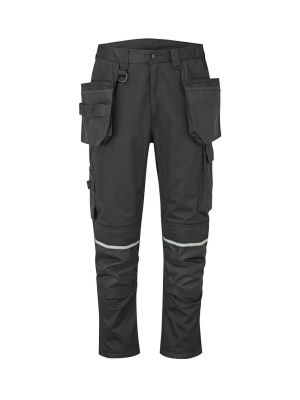 Portwest CD845 Work Trousers WX2 4-Way Stretch CD845 Black 71workx Front