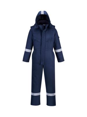 Portwest FR53 Flame Resistant Anti-Static Winter Overall Navy 71workx front Portwest FR53 Flame Resistant Anti-Static Winter Overall Navy 71workx front