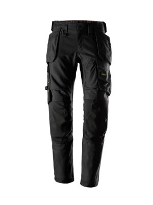 Snickers 6244 AllroundWork work trousers Canvas Holster Pockets 0404 Black / Black 71workx Front