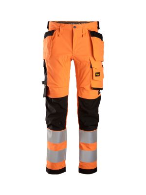 Snickers Work Trouser High Vis Stretch 6243 71workx Orange 62435504 front