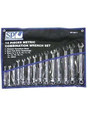 Combination Spanner Set 14pc Metric - SP Tools