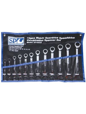 Combination Geardrive Spanner Set 12pc Speeddrive Metric - SP Tools