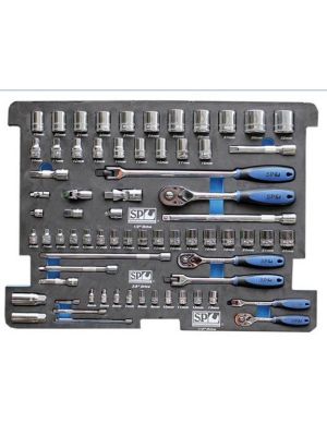 Socket & Accessoires Set 70pc In Eva Foam Metric - SP Tools