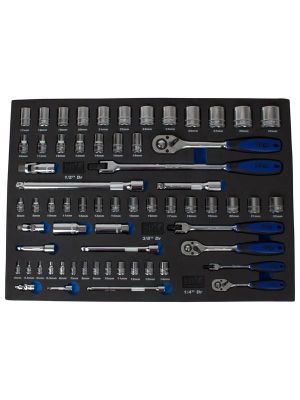 Sockets & Accessories in EVA 64pc Metric - SP Tools