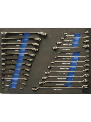 Metric Flare. Ring & Geardrive Spanners Set 24pc In EVA Foam SP50012 - SP Tools