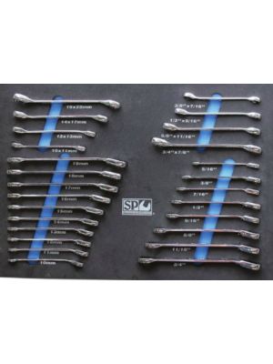 Flare & Geardrive Spanners Metric/SAE Set 26 pc In EVA Foam SP50020- SP Tools